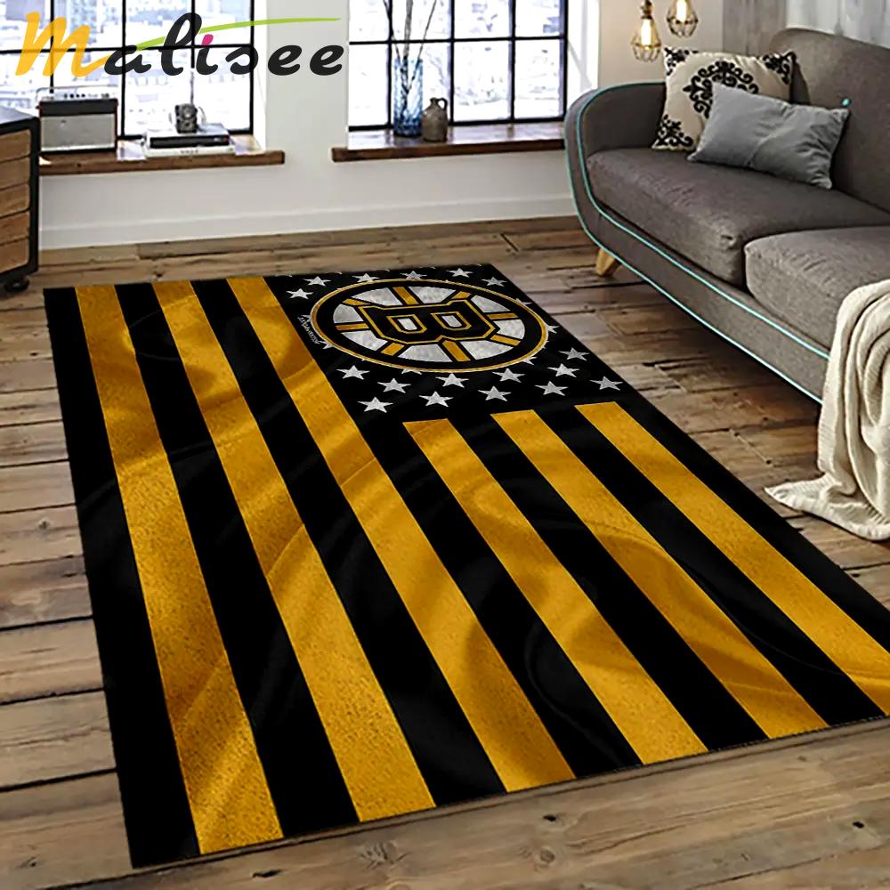 Nhl boston bruins hockey team logo sport carpet rectangle area rug for living room bb70 Rectangle Rug