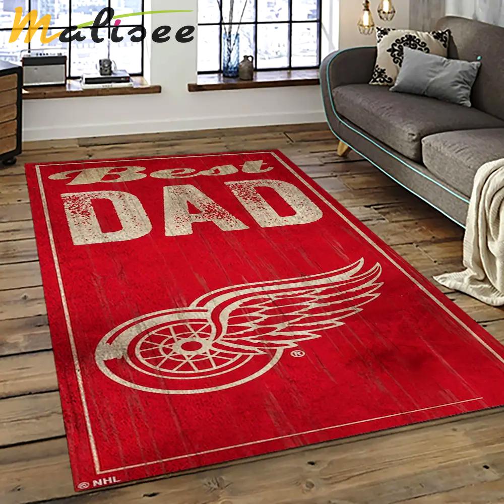 Nhl detroit red wings hockey team logo sport carpet rectangle area rug for living room drw12 Rectangle Rug