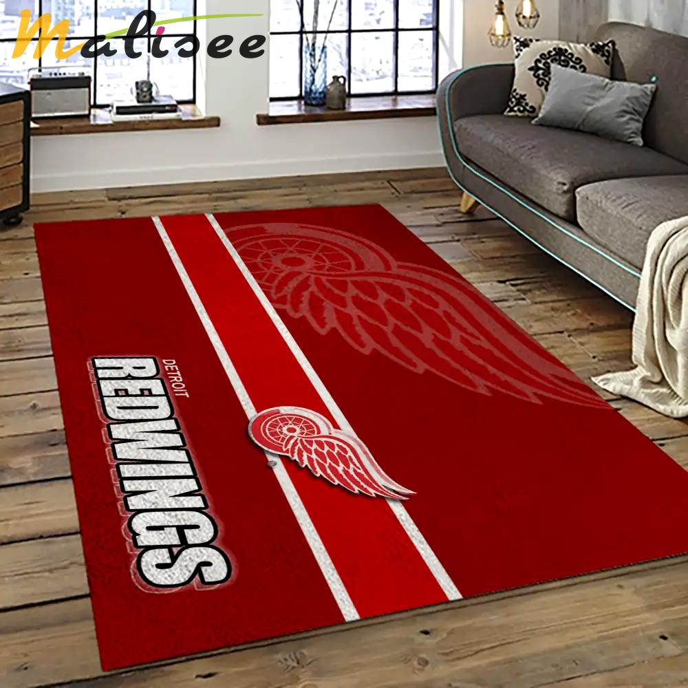 Nhl detroit red wings hockey team logo sport carpet rectangle area rug for living room drw35 Rectangle Rug