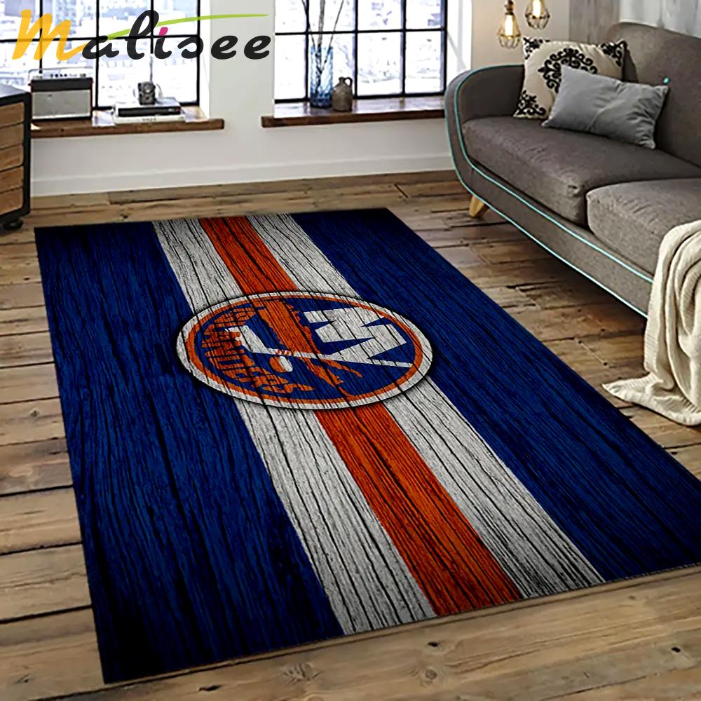 Nhl new york islanders hockey team logo sport carpet rectangle area rug for living room nyi90 Rectangle Rug