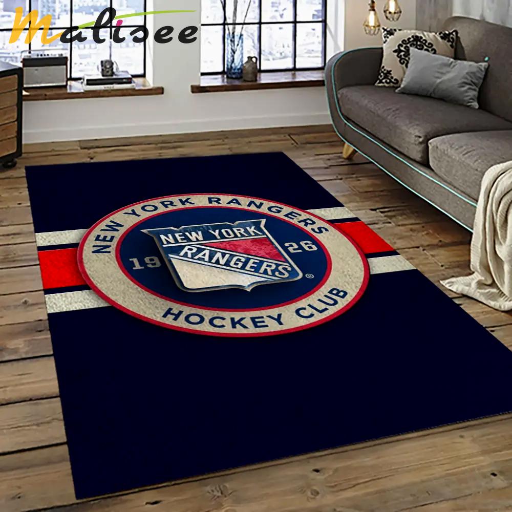 Nhl new york rangers hockey team logo sport carpet rectangle area rug for living room nyr17 Rectangle Rug
