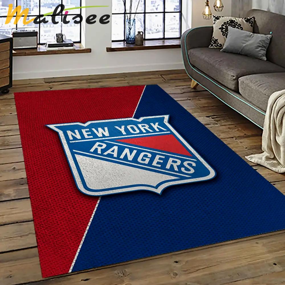 Nhl new york rangers hockey team logo sport carpet rectangle area rug for living room nyr35 Rectangle Rug