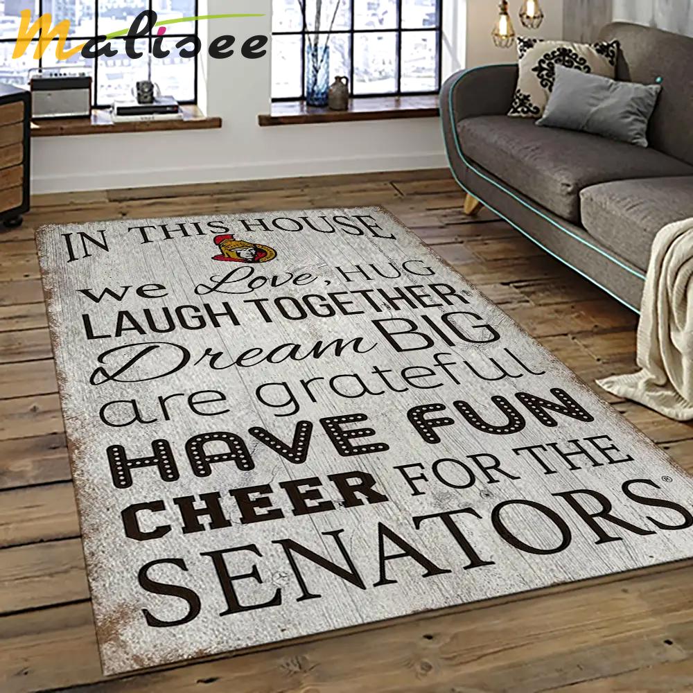 Nhl ottawa senators hockey team logo sport carpet rectangle area rug for living room os04 Rectangle Rug