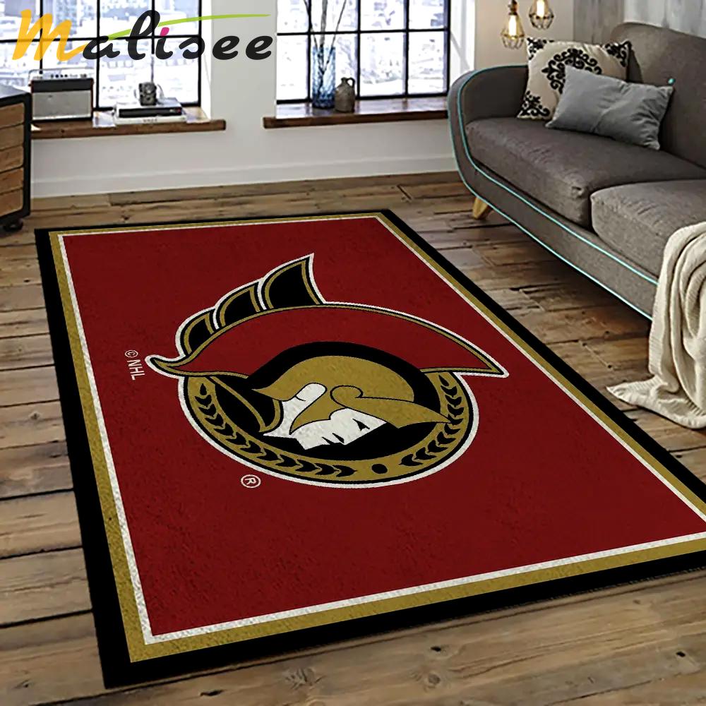 Nhl ottawa senators hockey team logo sport carpet rectangle area rug for living room os21 Rectangle Rug