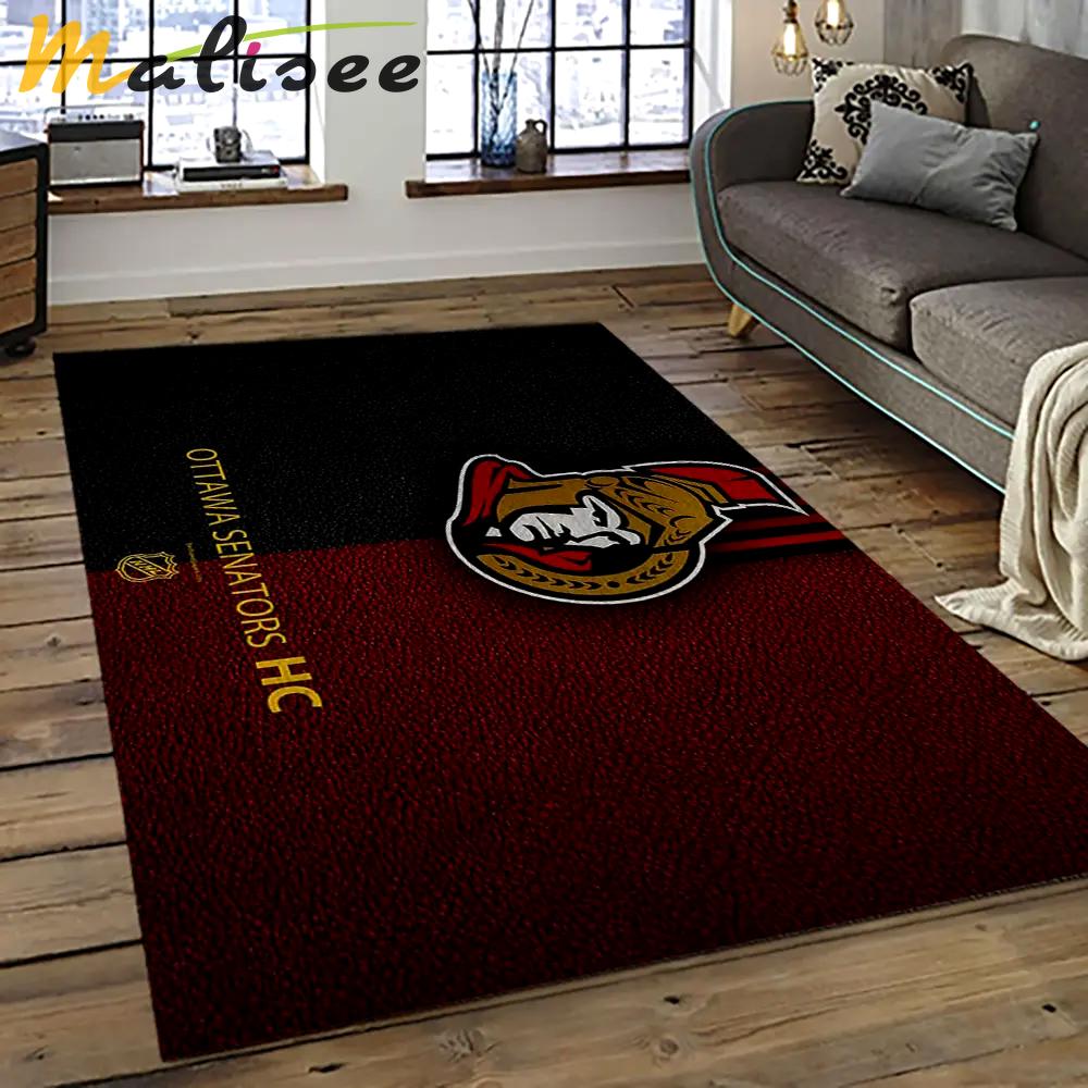 Nhl ottawa senators hockey team logo sport carpet rectangle area rug for living room os35 Rectangle Rug