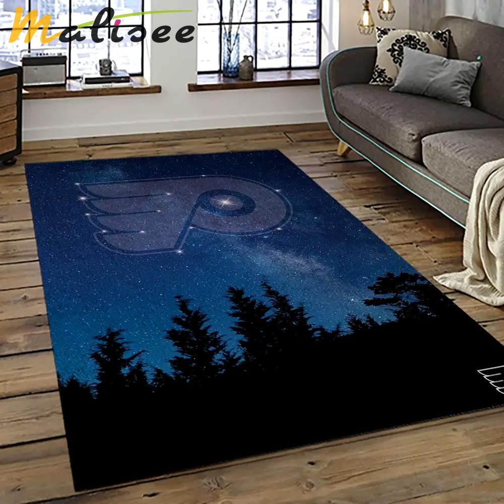 Nhl philadelphia flyers hockey team logo sport carpet rectangle area rug for living room pf06 Rectangle Rug