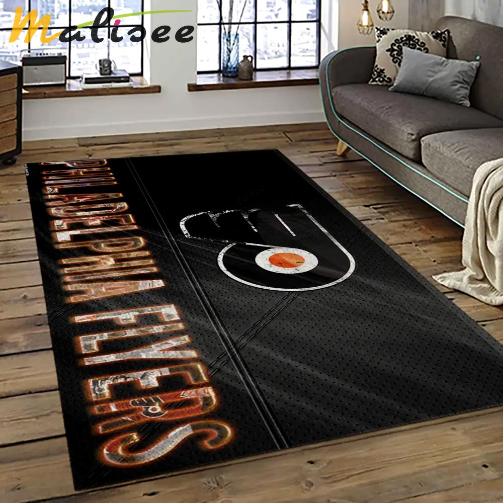 Nhl philadelphia flyers hockey team logo sport carpet rectangle area rug for living room pf21 Rectangle Rug