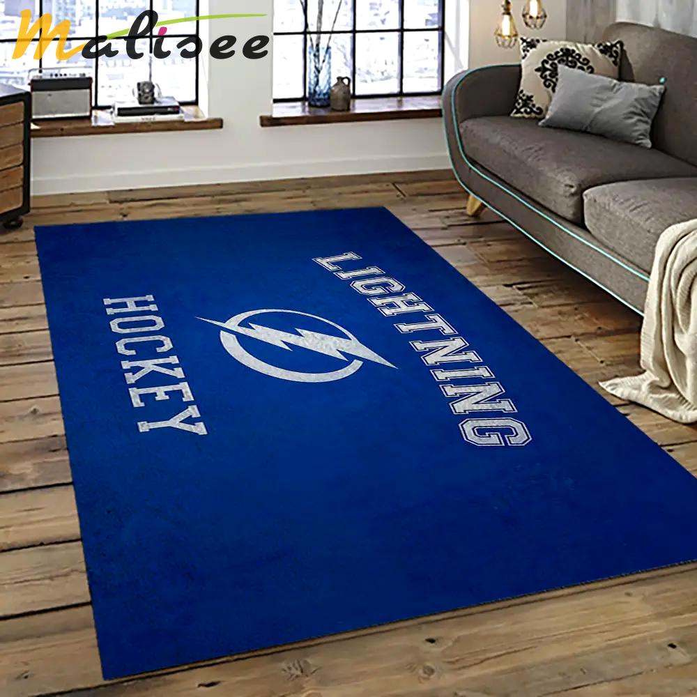 Nhl tampa bay lightning hockey team logo sport carpet rectangle area rug for living room tbl57 Rectangle Rug