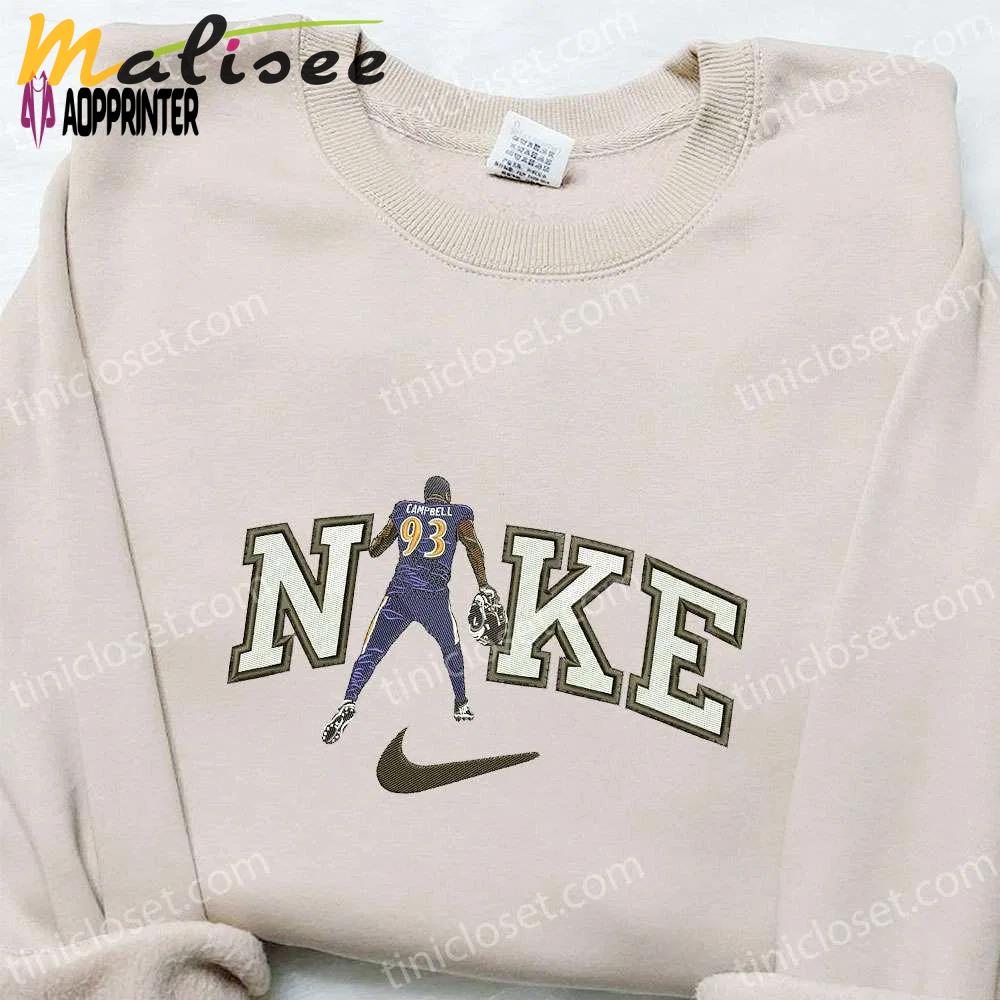 Nike x calais campbell embroidered sweatshirt nfl sport shirt best family gift ideas Embroidered Shirt