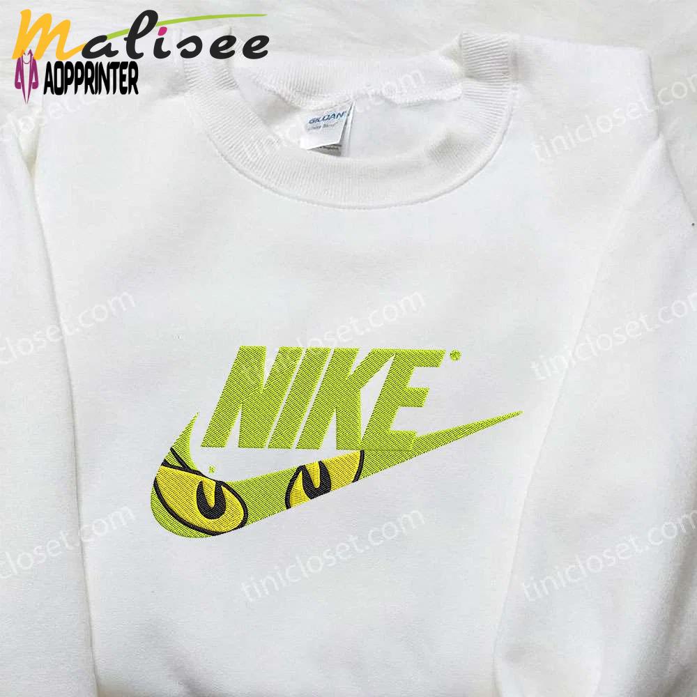 Nike x grinch eyes embroidered shirt: funny and stylish grinch embroidered shirt Embroidered Shirt