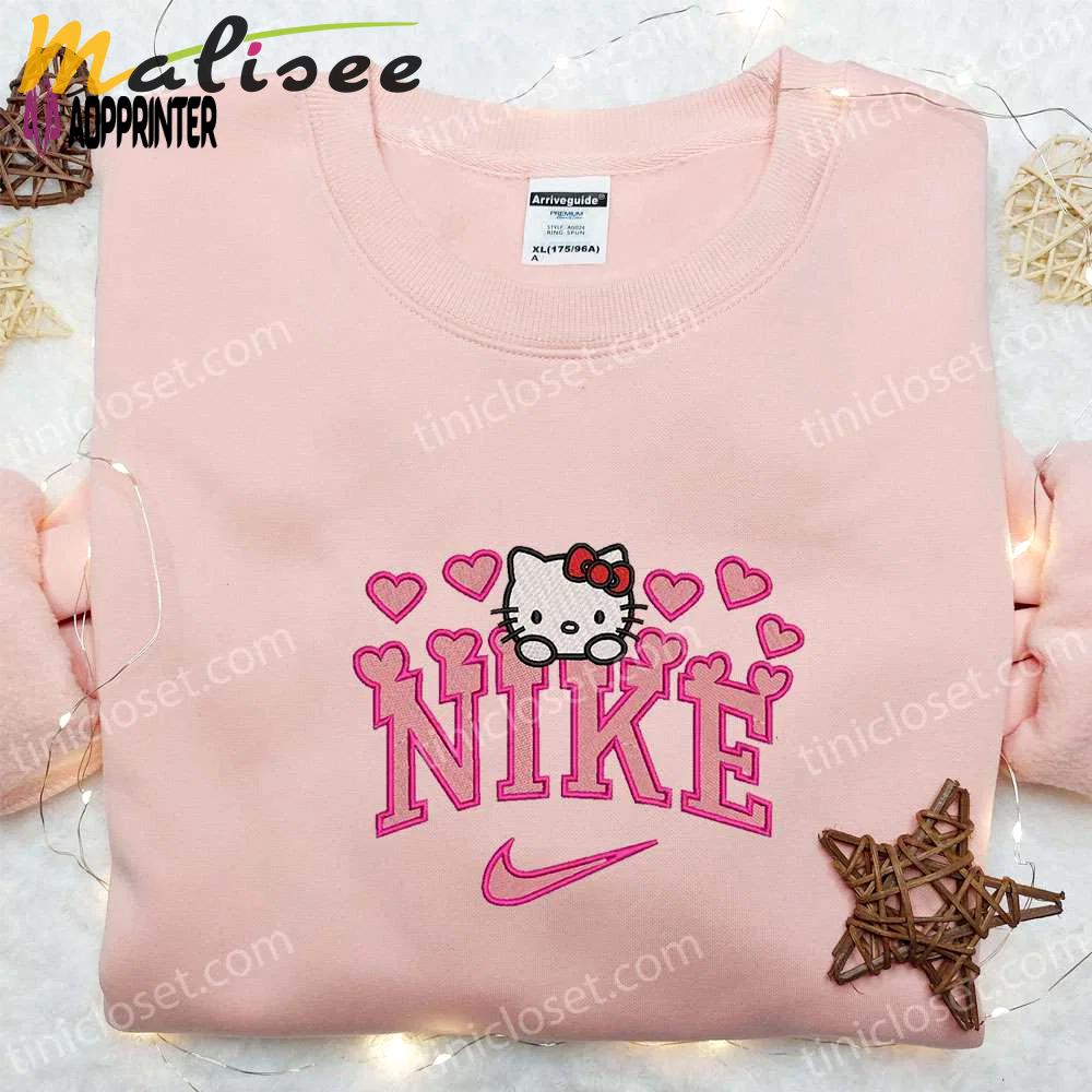 Nike x hello kitty hearts embroidered sweatshirt – valentine shirt nike inspired t-shirt Embroidered Shirt