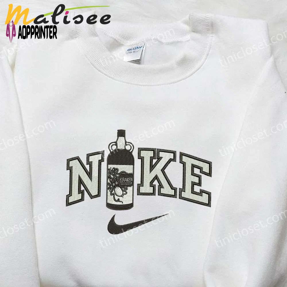 Nike x kraken rum bottle & favor drinking custom embroidered shirt Embroidered Shirt