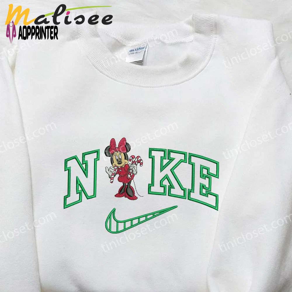 Nike x minnie xmas embroidered shirt: walt disney s best christmas shirt Embroidered Shirt