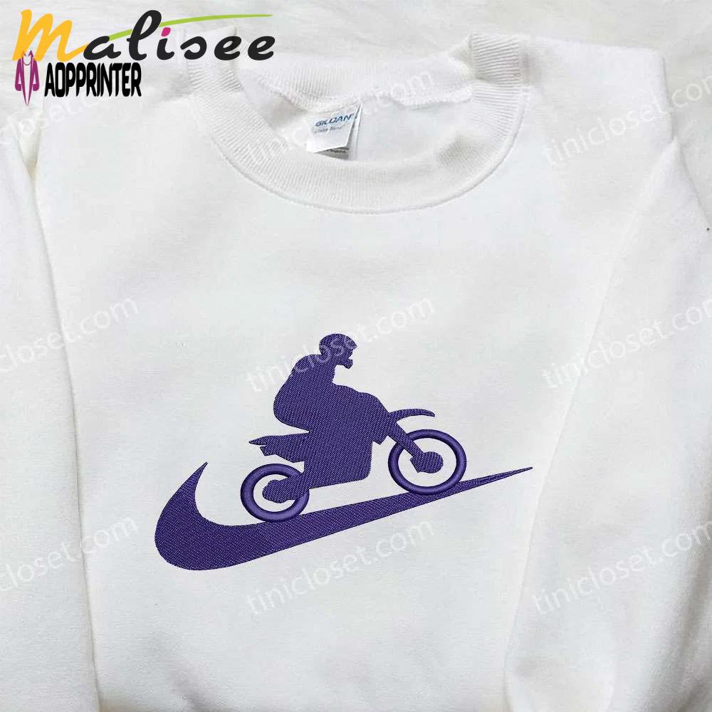 Nike x motocross embroidered shirt: stylish gift for family Embroidered Shirt