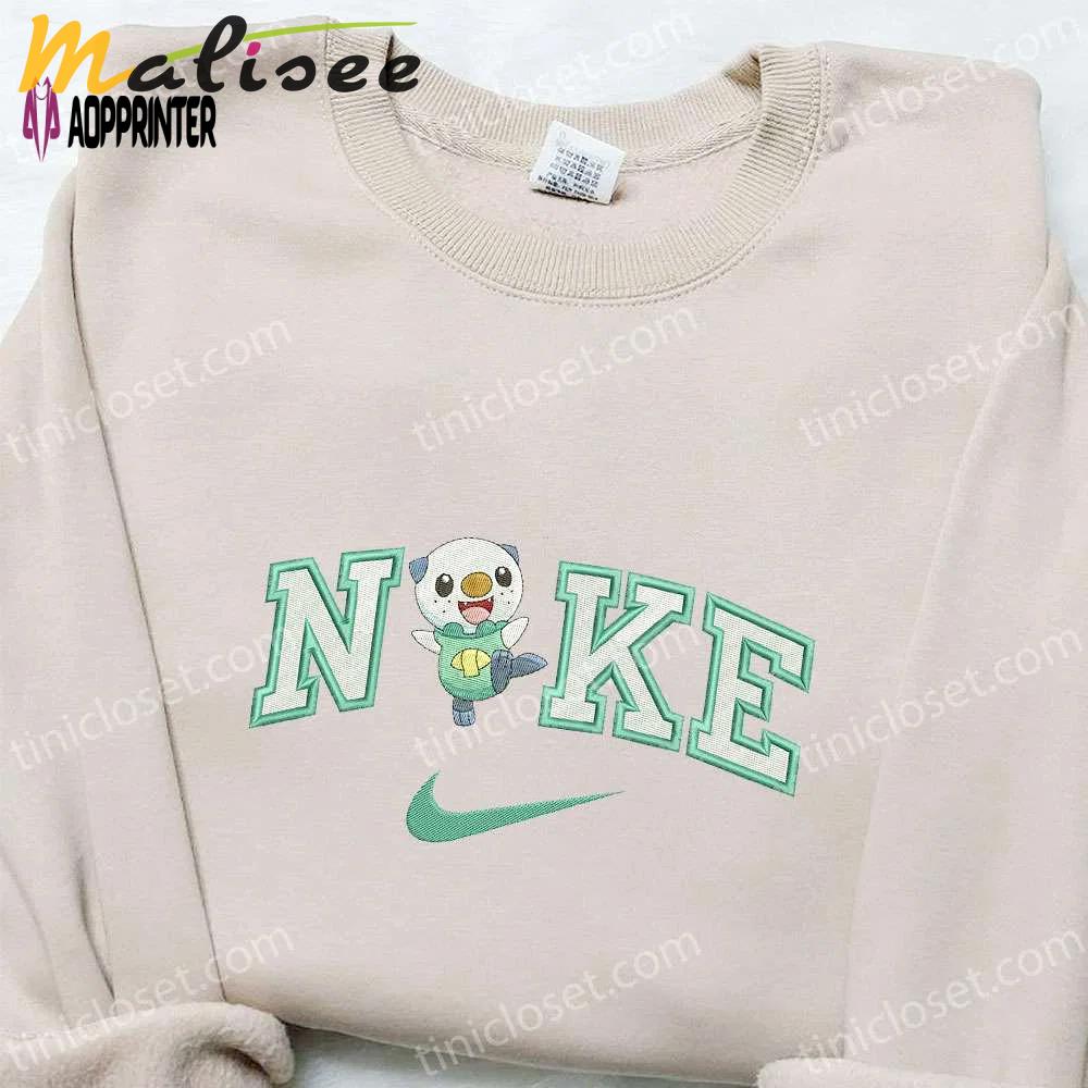 Nike x oshawott embroidered hoodie & pokemon shirt: trendy nike inspired t-shirt Embroidered Shirt