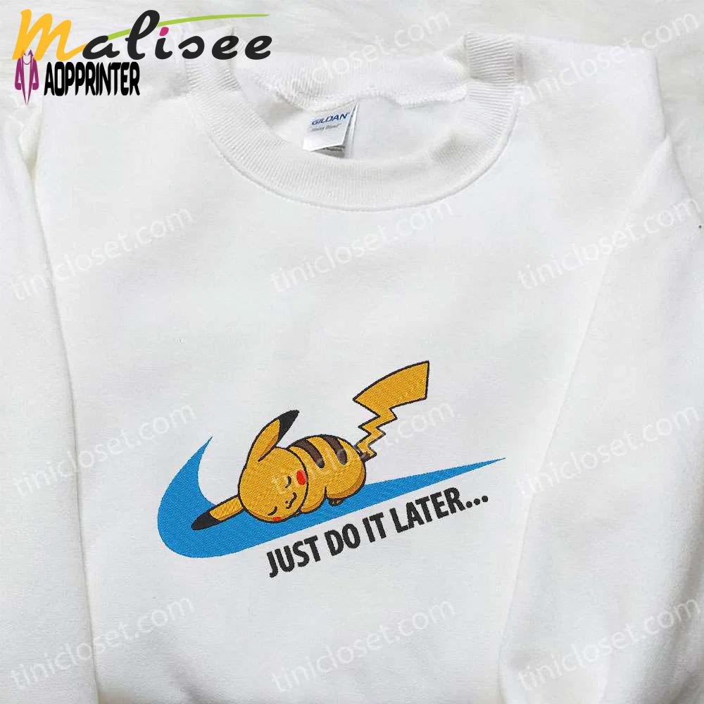 Nike x pikachu anime embroidered shirt – pokemon inspired t-shirt Embroidered Shirt