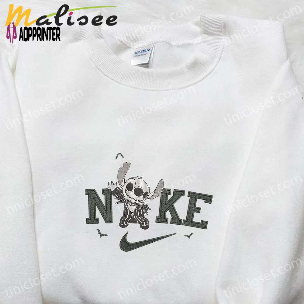 Nike x stitch jack skellington embroidered shirt: adorable halloween-inspired design Embroidered Shirt