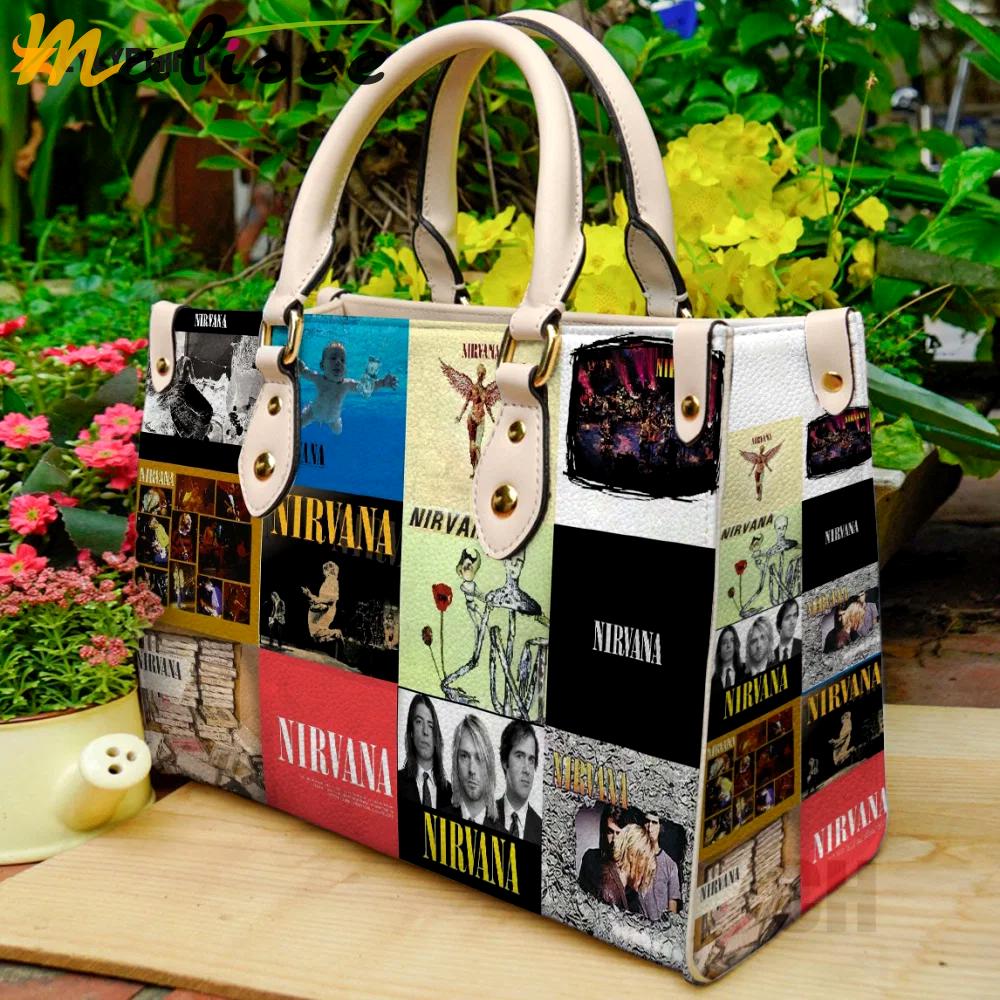 Nirvana band leather hand bag gift for women’s day: perfect women s day gift 148 Women Leather Hand Bag