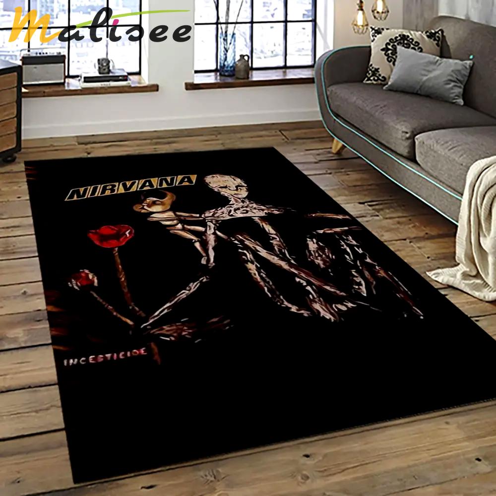 Nirvana rock band punk rock music retangle carpet area rug home decor best gift for fan and friends nv14 Rectangle Rug