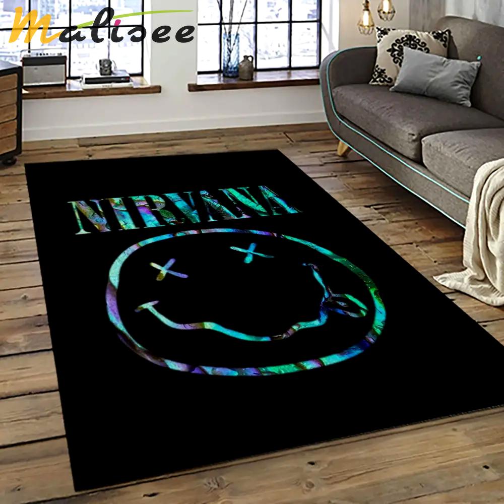Nirvana rock band punk rock music retangle carpet area rug home decor best gift for fan and friends nv55 Rectangle Rug