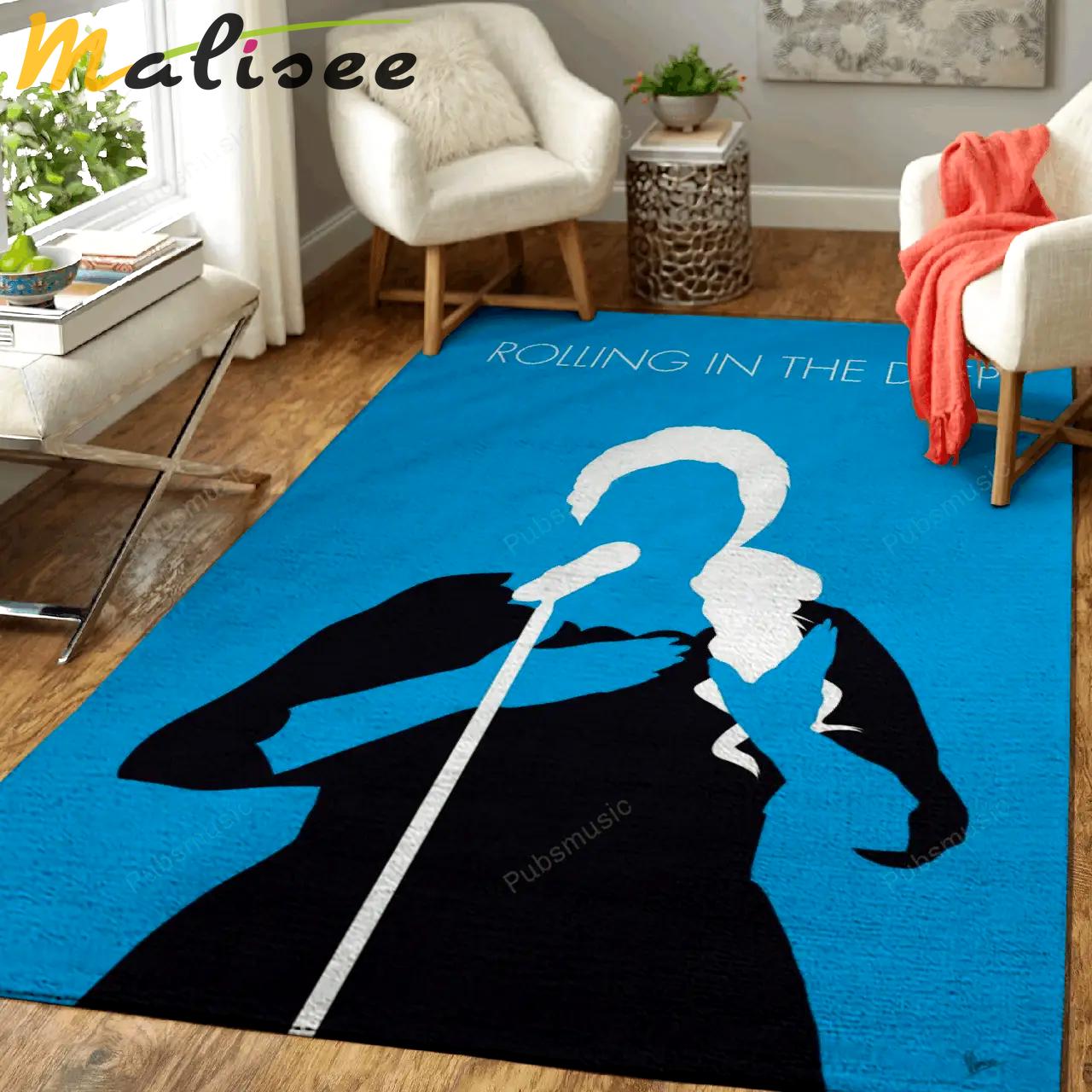 No099 my adele minimal music artwork minimal music artworks art for fans area rug living room carpet rug regtangle carpet floor decor home decor Rectangle Rug