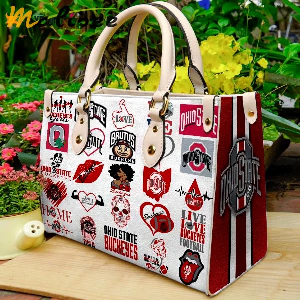 Ohio state buckeyes 2 leather handbag gift for women 2896 Women Leather Hand Bag