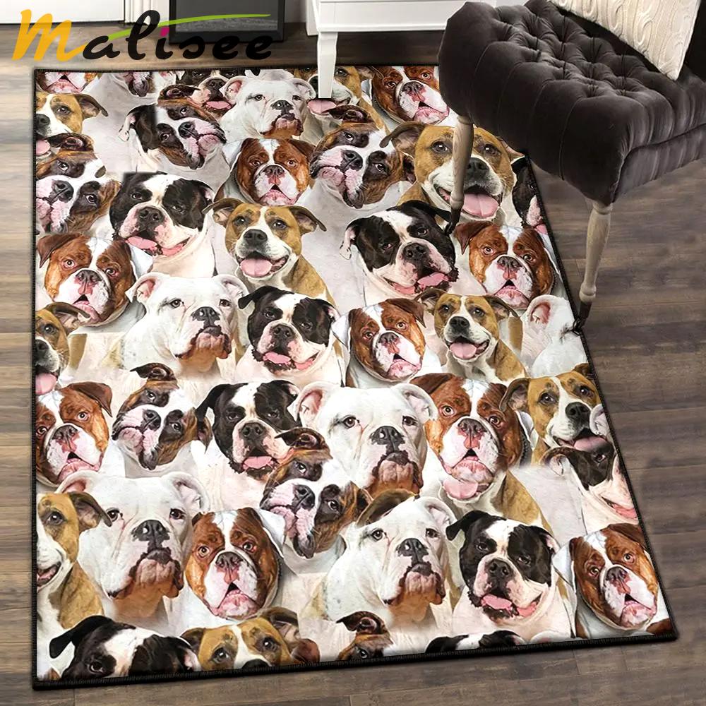 Old english bulldog kitchen rugs, a bunch of english bulldogs rug Rectangle Rug