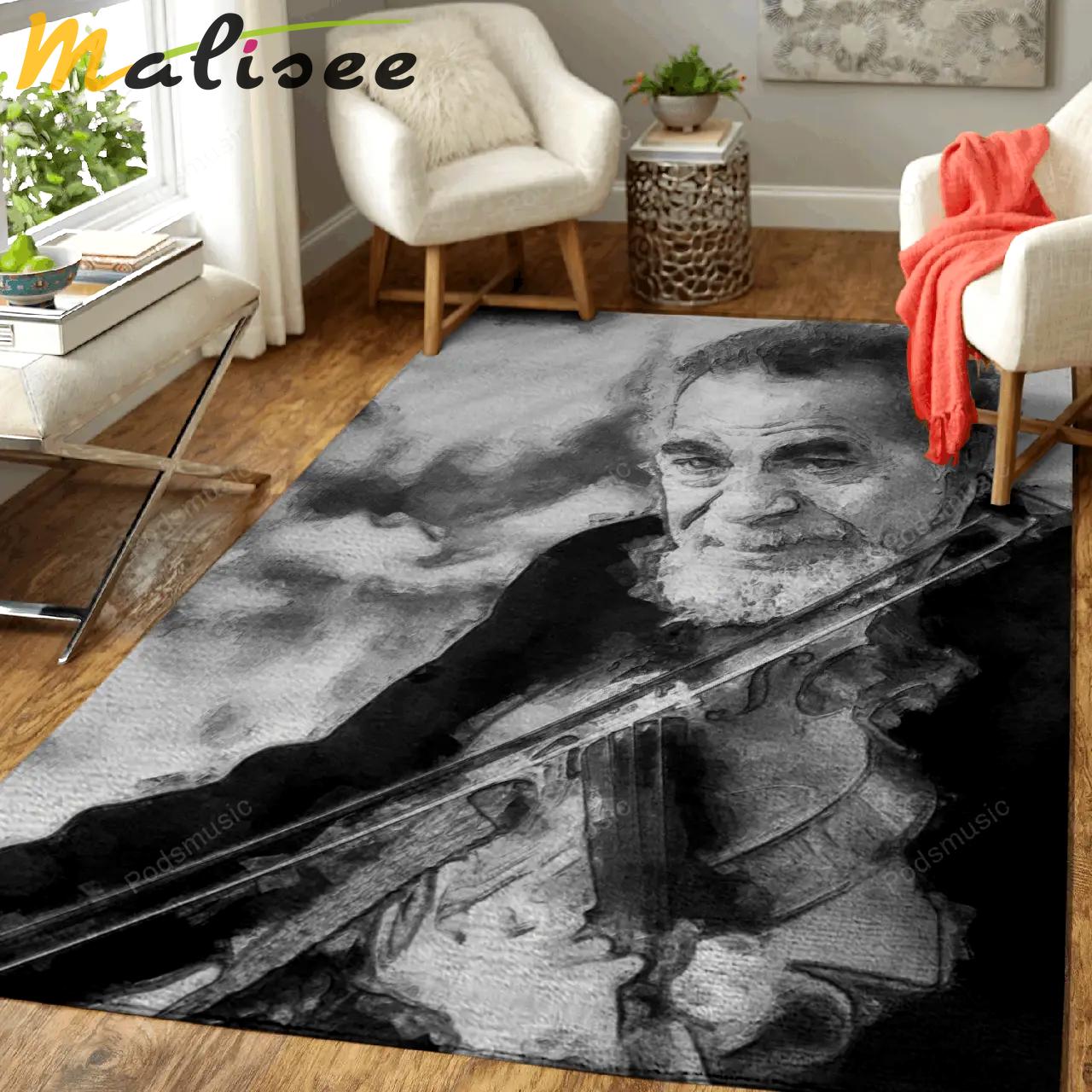 Old violin man music art for fans area rug living room carpet rug regtangle carpet floor decor home decor Rectangle Rug