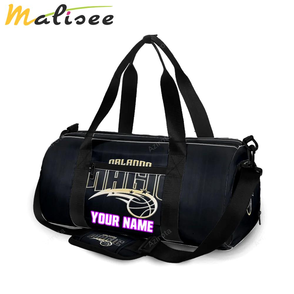 Orlando magic black wood personalized name travel bag gym bag 1298 Travel Bag