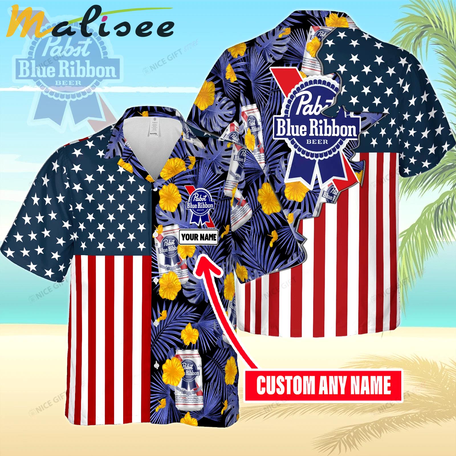 Pabst blue ribbon custom name hawaiian shirt  for men and women Hawaii Shirt