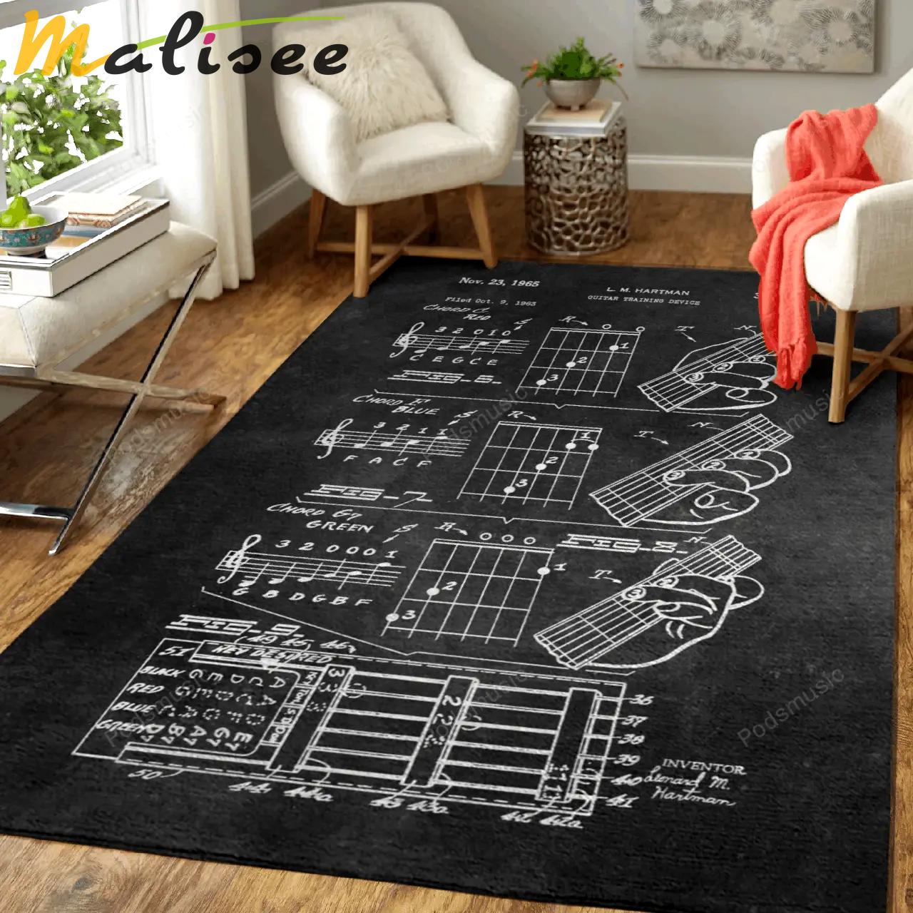 Patent hartman 1965 guitar patents music art for fans area rug living room carpet rug regtangle carpet floor decor home decor Rectangle Rug