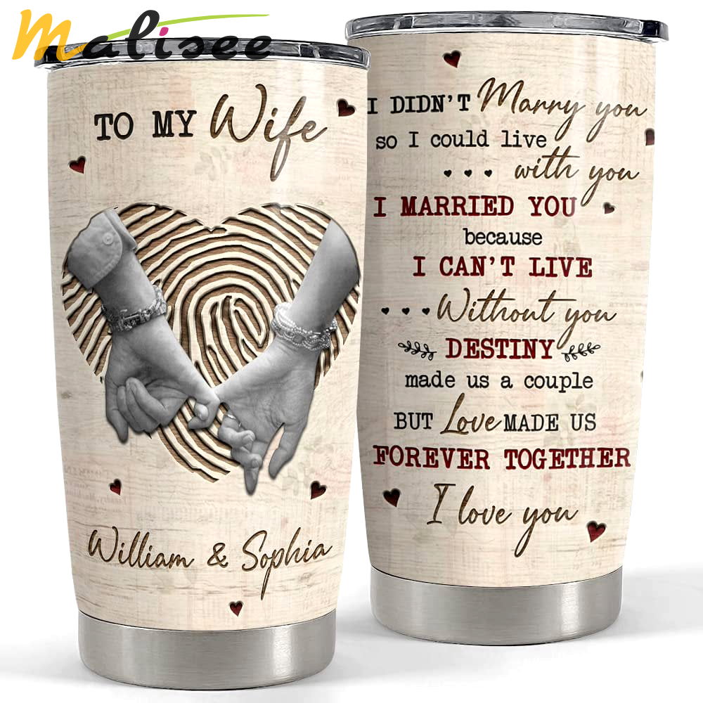 Personalized couple tumbler to my wife engraved style from husband Personalized Tumbler