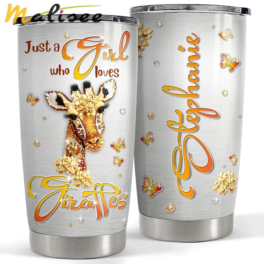 Personalized giraffe tumbler jewelry drawing style Personalized Tumbler