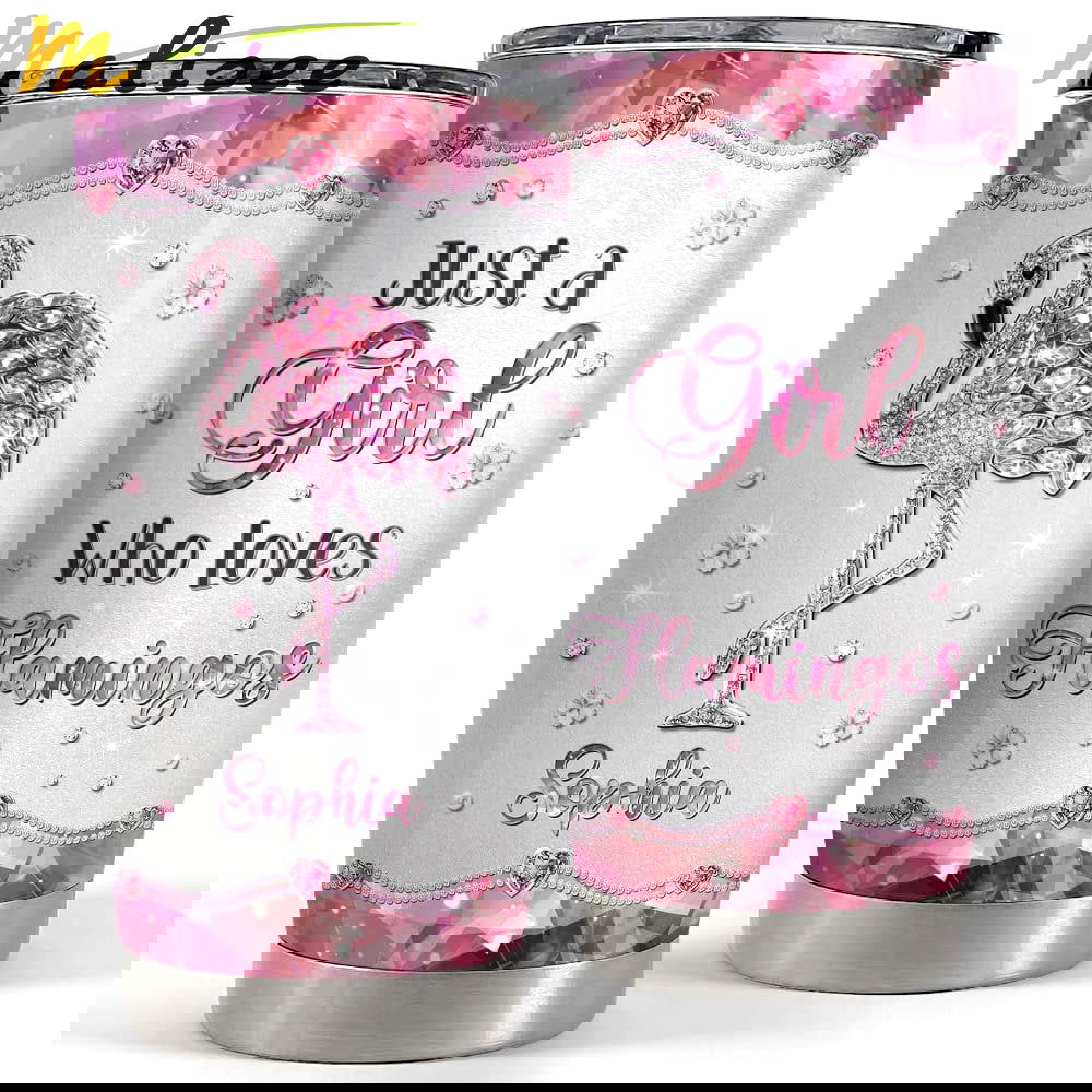 Personalized jewelry style flamingo tumbler love flamingos for lover Personalized Tumbler