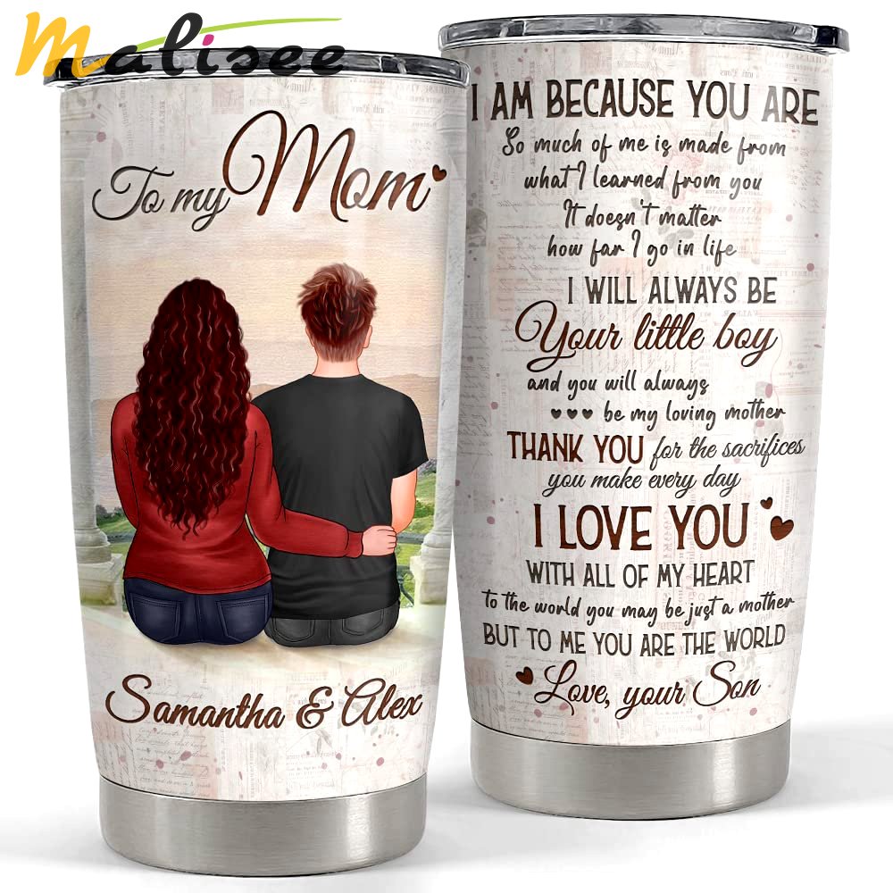 Personalized mother and son tumbler to my mom best customize gift Personalized Tumbler