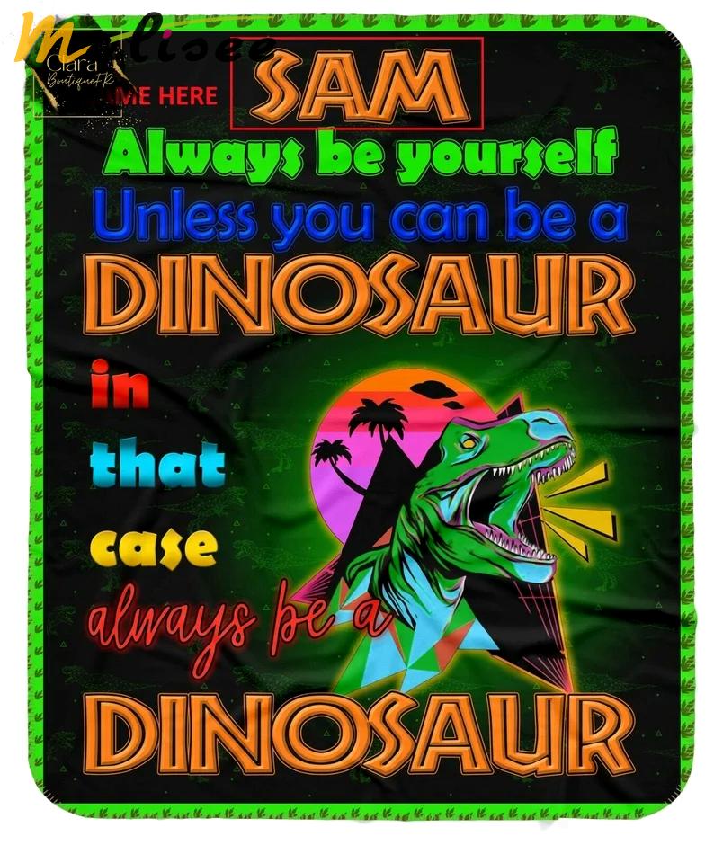 Personalized name dinosaur blanket gift for baby fleece blanket, mink sherpa blanket, dinosaur blanket, baby blanket, gift for baby Quilt Blanket