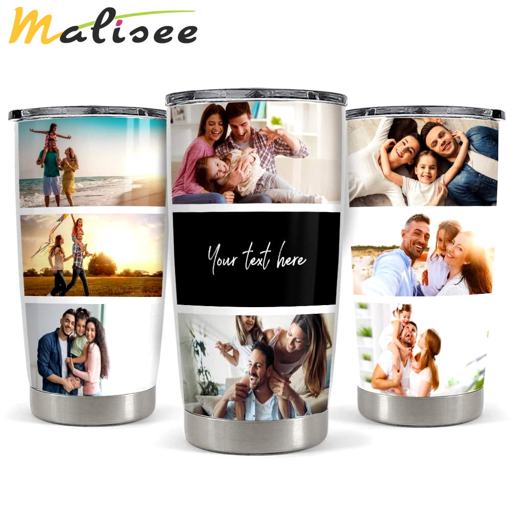 Personalized photo collage tumbler for family dad mom mother father Personalized Tumbler