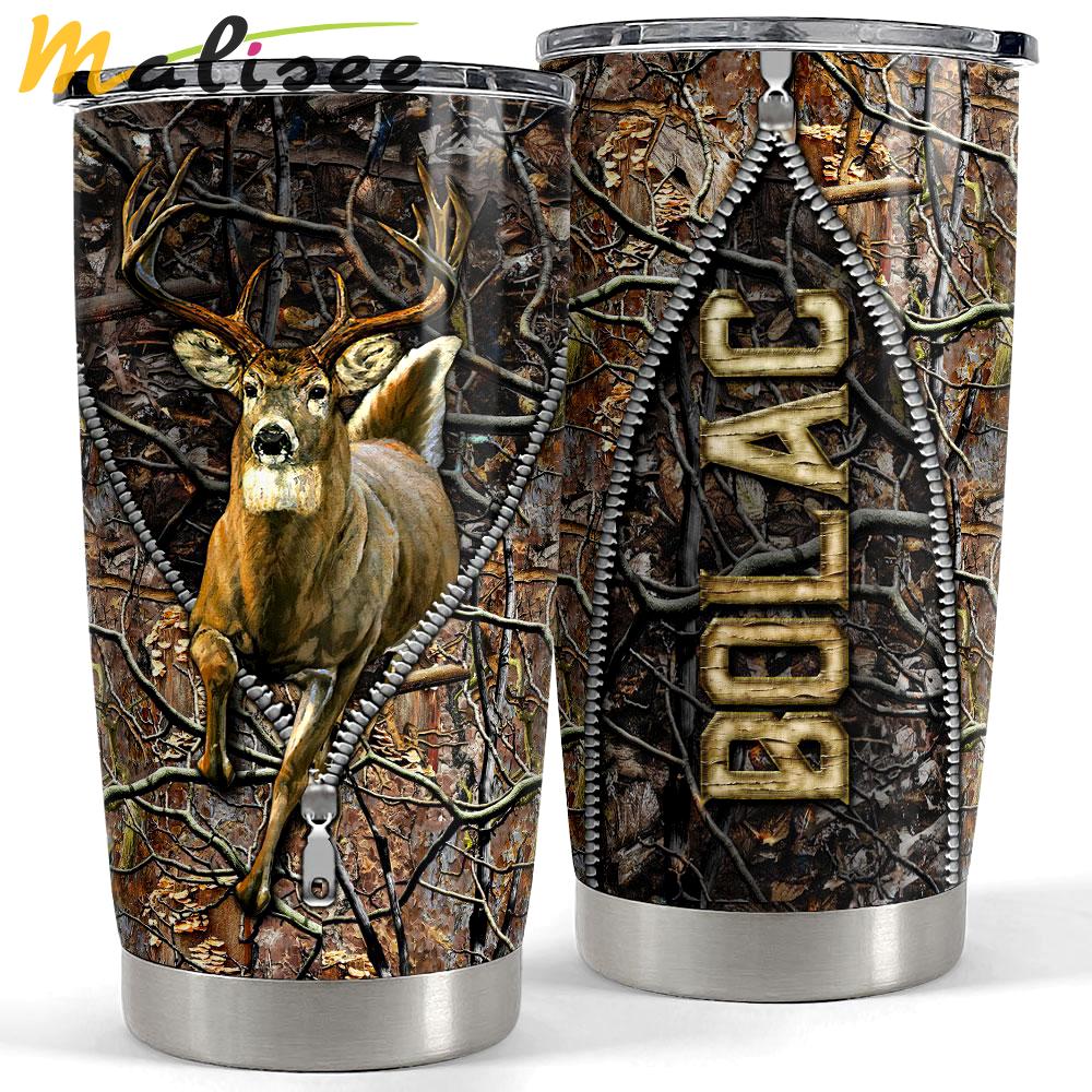 Personalized tumbler for hunter deer camouflage pattern Personalized Tumbler