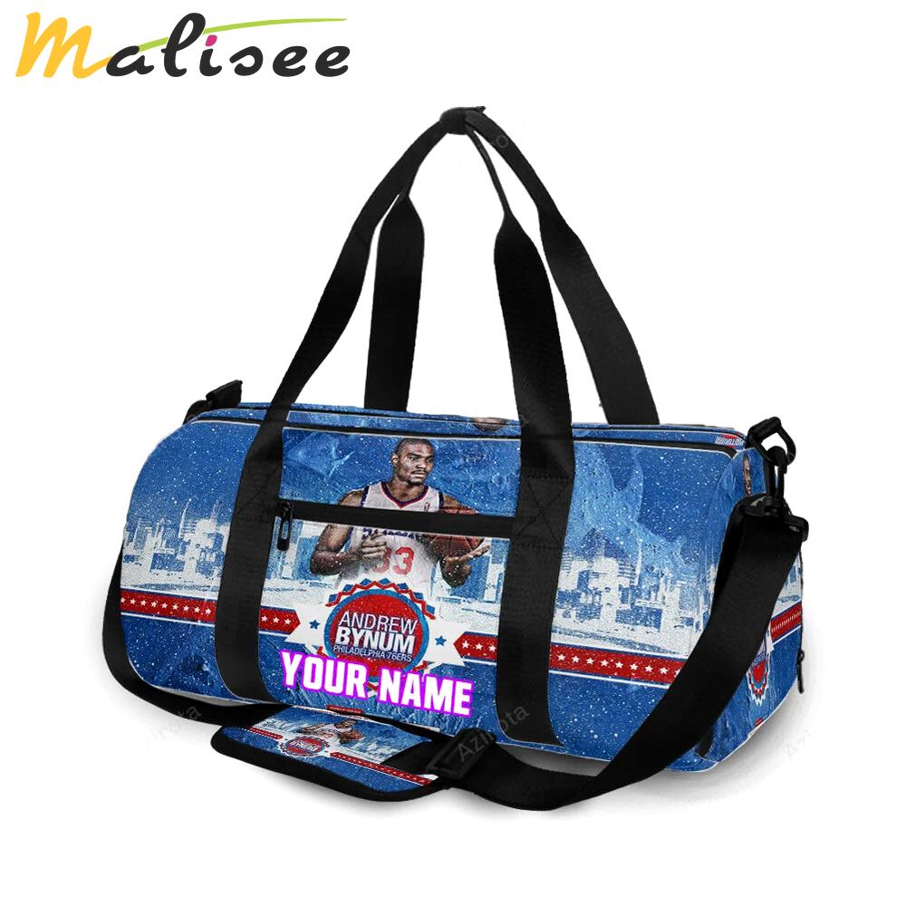 Philadelphia 76ers andrew bynum painting city personalized name travel bag gym bag 2257 Travel Bag