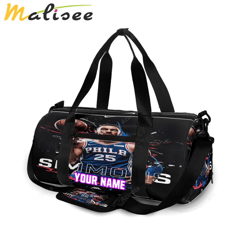 Philadelphia 76ers ben simmons colorwater personalized name travel bag gym bag 2185 Travel Bag