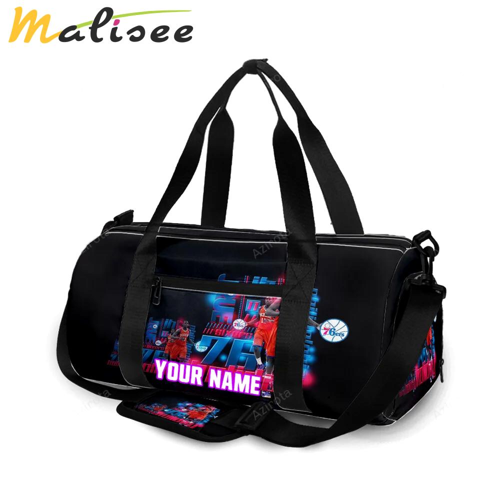 Philadelphia 76ers player holiday personalized name travel bag gym bag 2229 Travel Bag