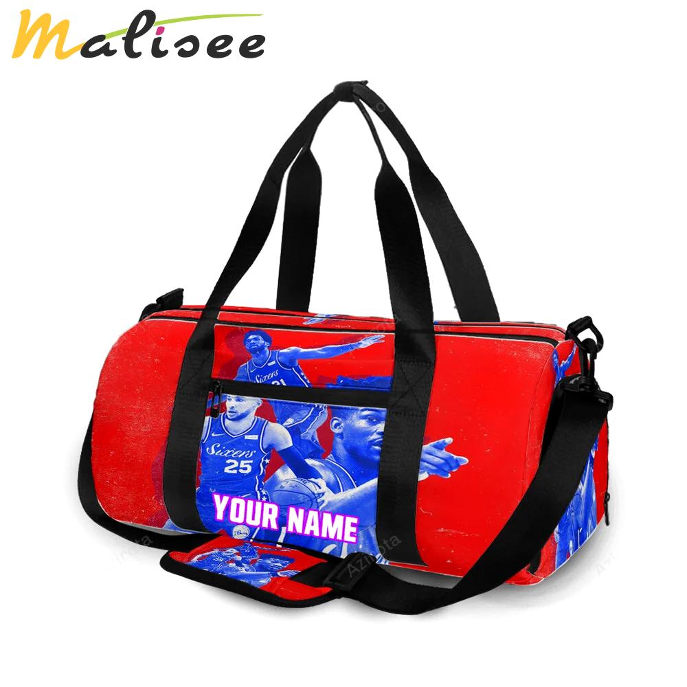 Philadelphia 76ers players blue red personalized name travel bag gym bag 2231 Travel Bag