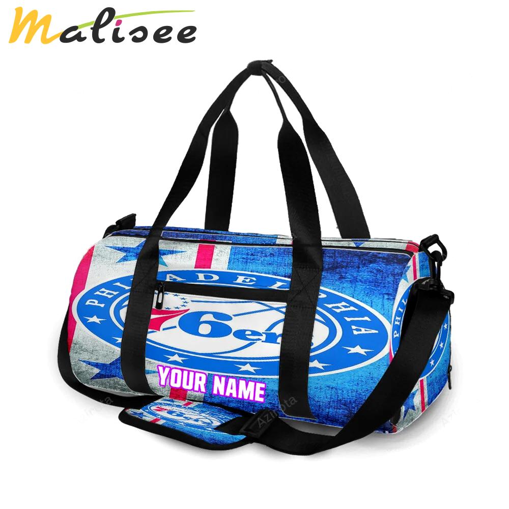 Philadelphia 76ers star vintage personalized name travel bag gym bag 2182 Travel Bag
