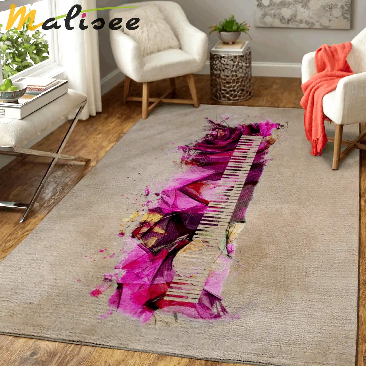 Piano music art music art for fans area rug living room carpet rug regtangle carpet floor decor home decor Rectangle Rug