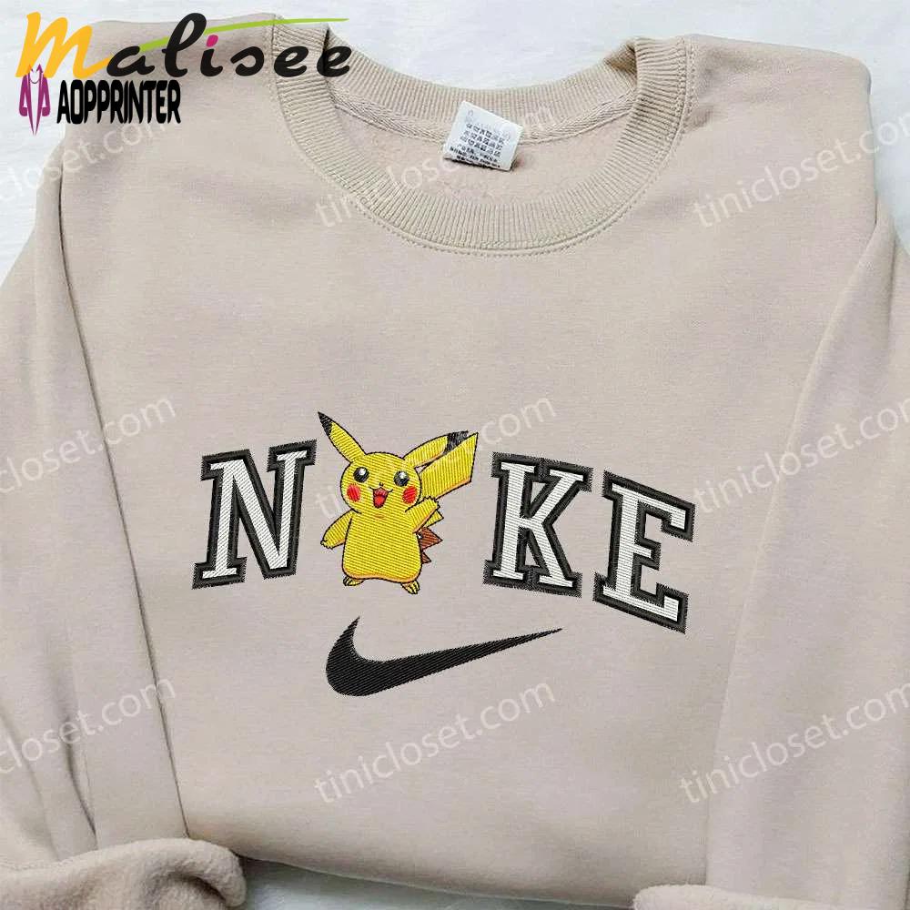 Pikachu x nike embroidered sweatshirt: pokemon-inspired nike shirt Embroidered Shirt