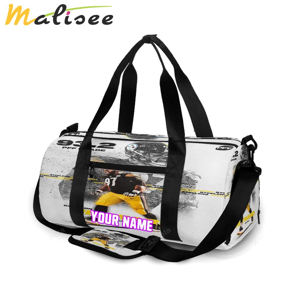 Pittsburgh steelers cameron heyward no97 m2 personalized name travel bag gym bag 1870 Travel Bag