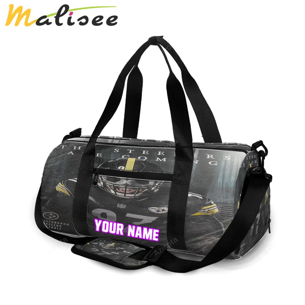 Pittsburgh steelers cameron heyward no97 m4 personalized name travel bag gym bag 1189 Travel Bag