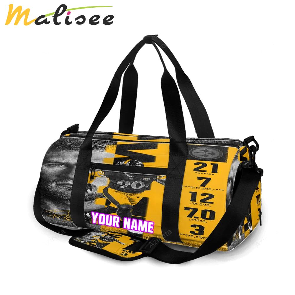 Pittsburgh steelers t j watt no90 personalized name travel bag gym bag 1726 Travel Bag