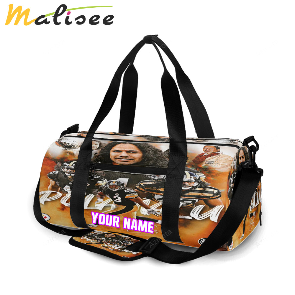 Pittsburgh steelers troy polamalu no43 m5 personalized name travel bag gym bag 517 Travel Bag
