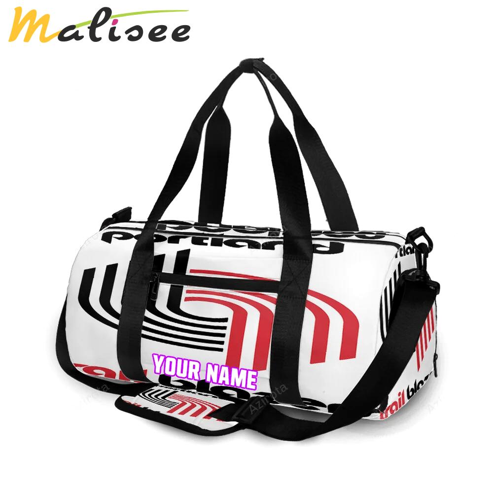 Portland trail blazers red black white personalized name travel bag gym bag 2344 Travel Bag